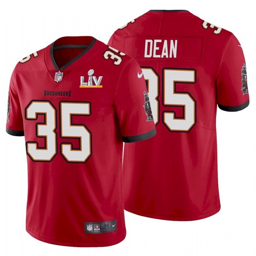 Men's Tampa Bay Buccaneers #35 Jamel Dean Red NFL 2021 Super Bowl LV Limited Stitched Jersey